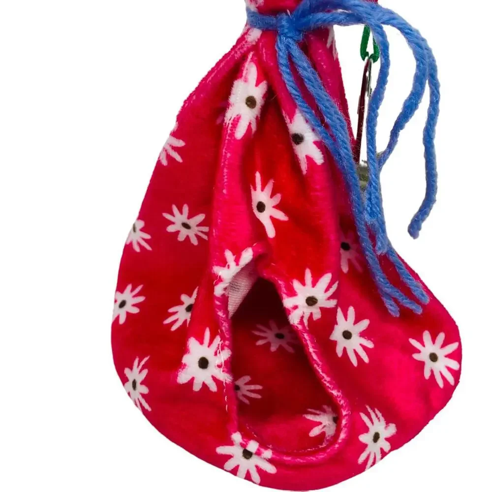 A & E Happy Beaks Pink flowers Fleece small size Teepee for Pet Birds